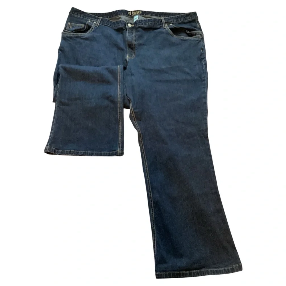 CJ Banks Dark Blue Flare Jeans Stretch Plus Size 28W (3X)